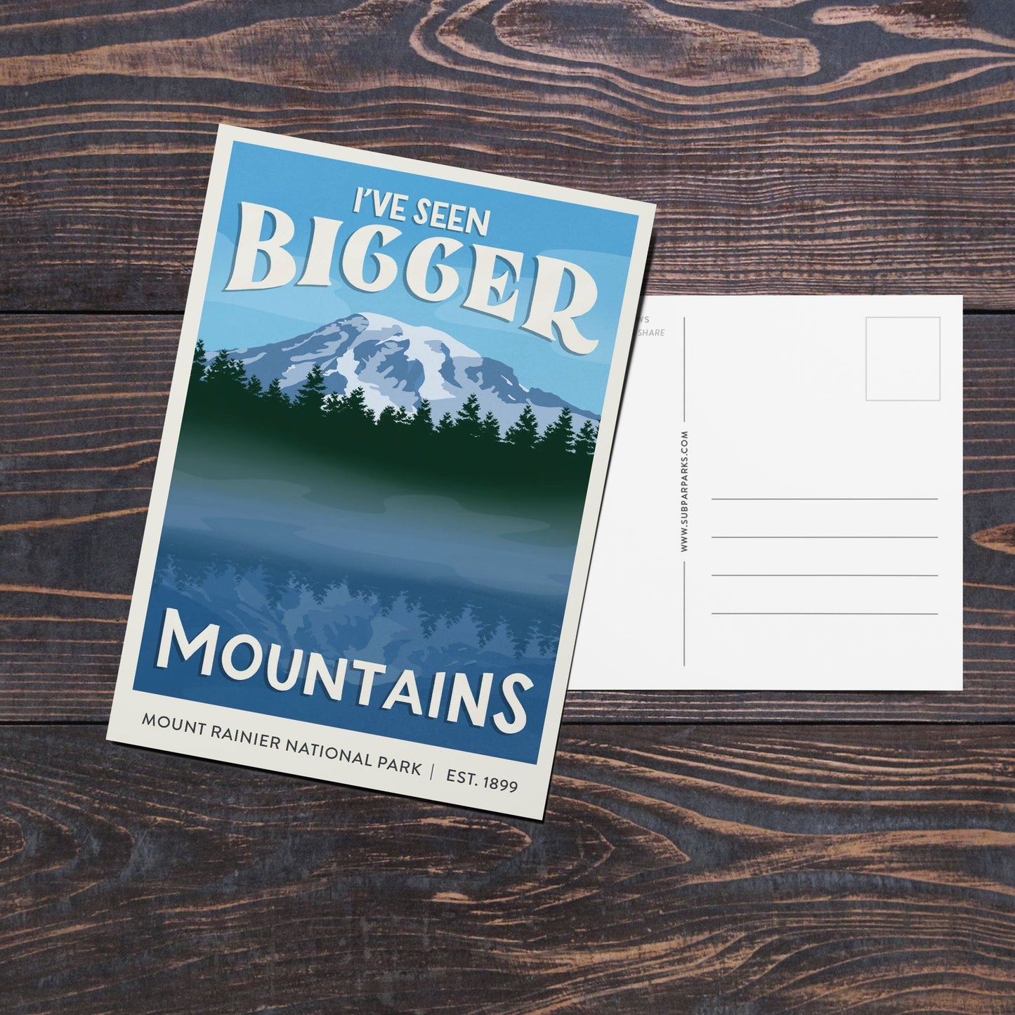 Subpar Parks Postcard (SINGLES) - Amber Share Design-Mount Rainier--