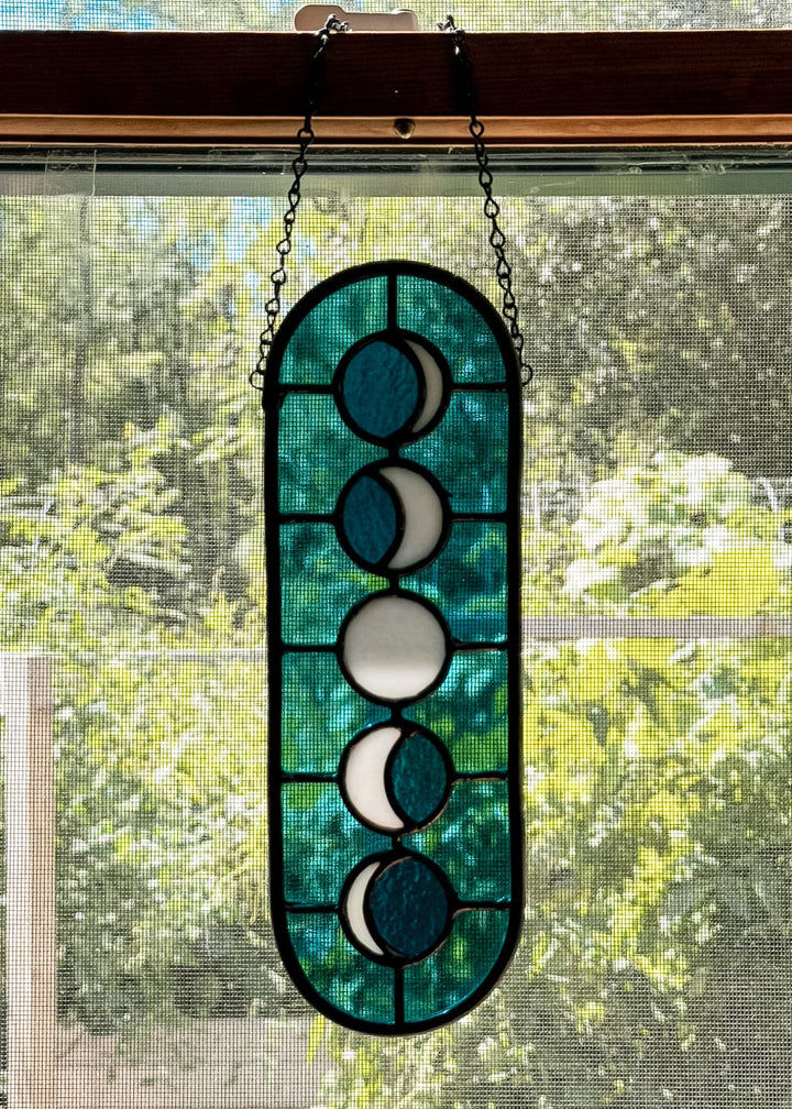 Moon Phase Stained Glass Suncatcher