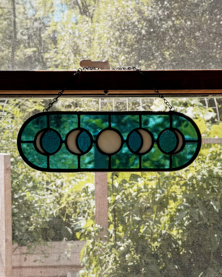 Moon Phase Stained Glass Suncatcher