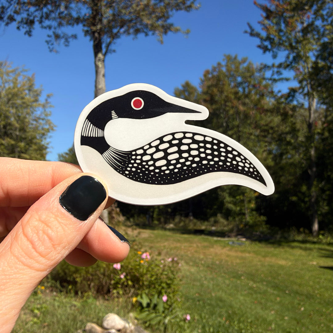 Folk Art Loon Vinyl Sticker