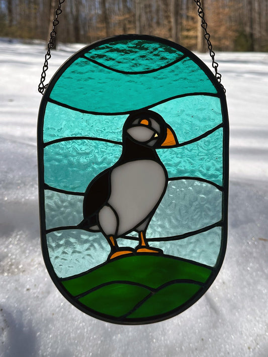 Atlantic Puffin Suncatcher - Amber Share Design - 