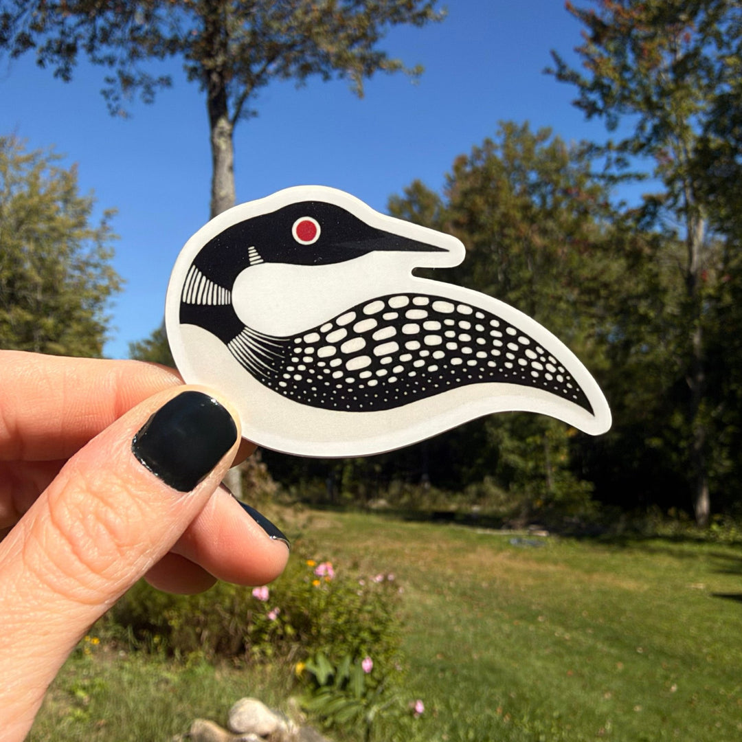 Folk Art Loon Vinyl Sticker - Amber Share Design - 