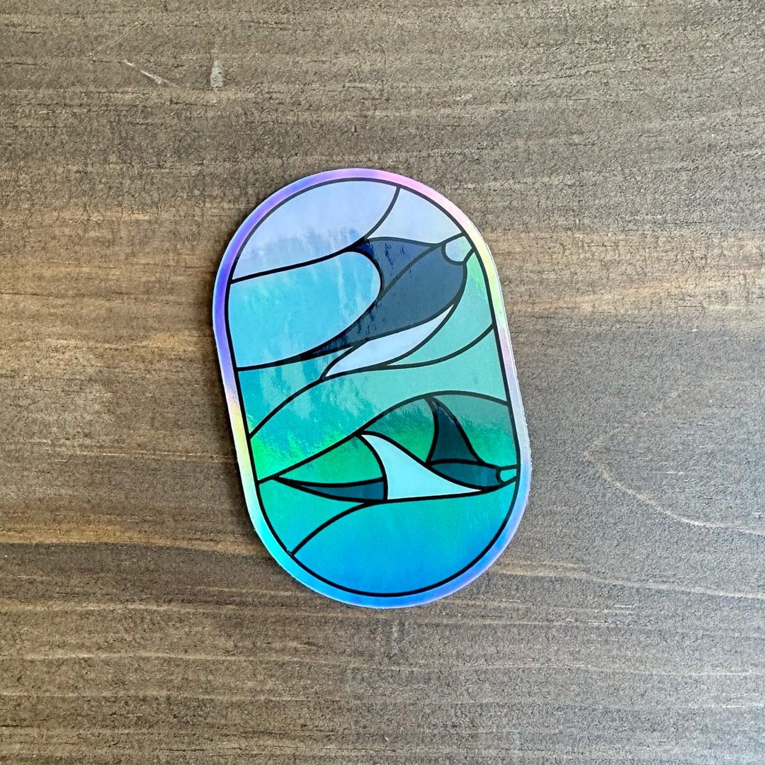 Holographic Manta Ray Sticker - Amber Share Design - 