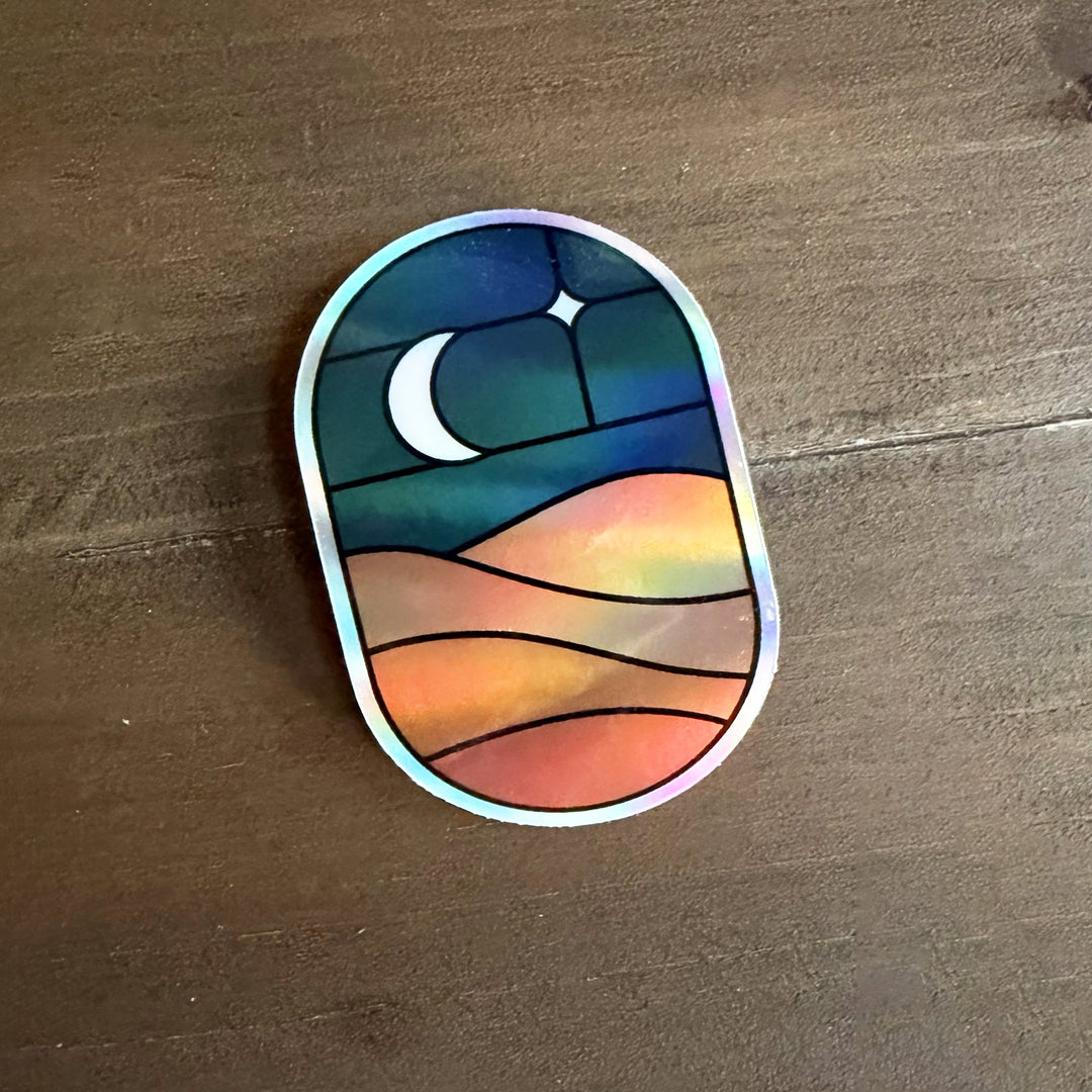 Holographic Moonlit Dune Sticker - Amber Share Design - 