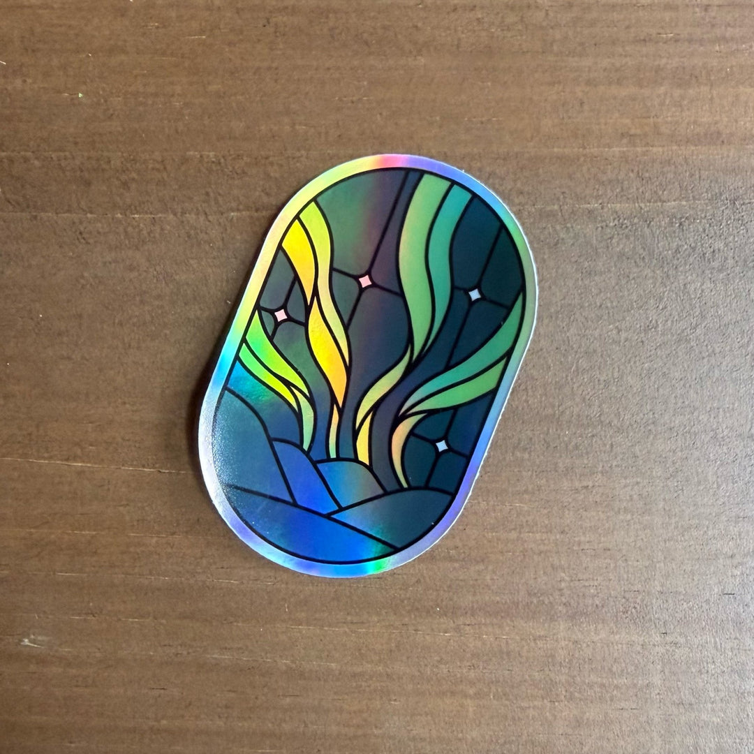 Holographic Northern Lights / Aurora Borealis Sticker - Amber Share Design - 