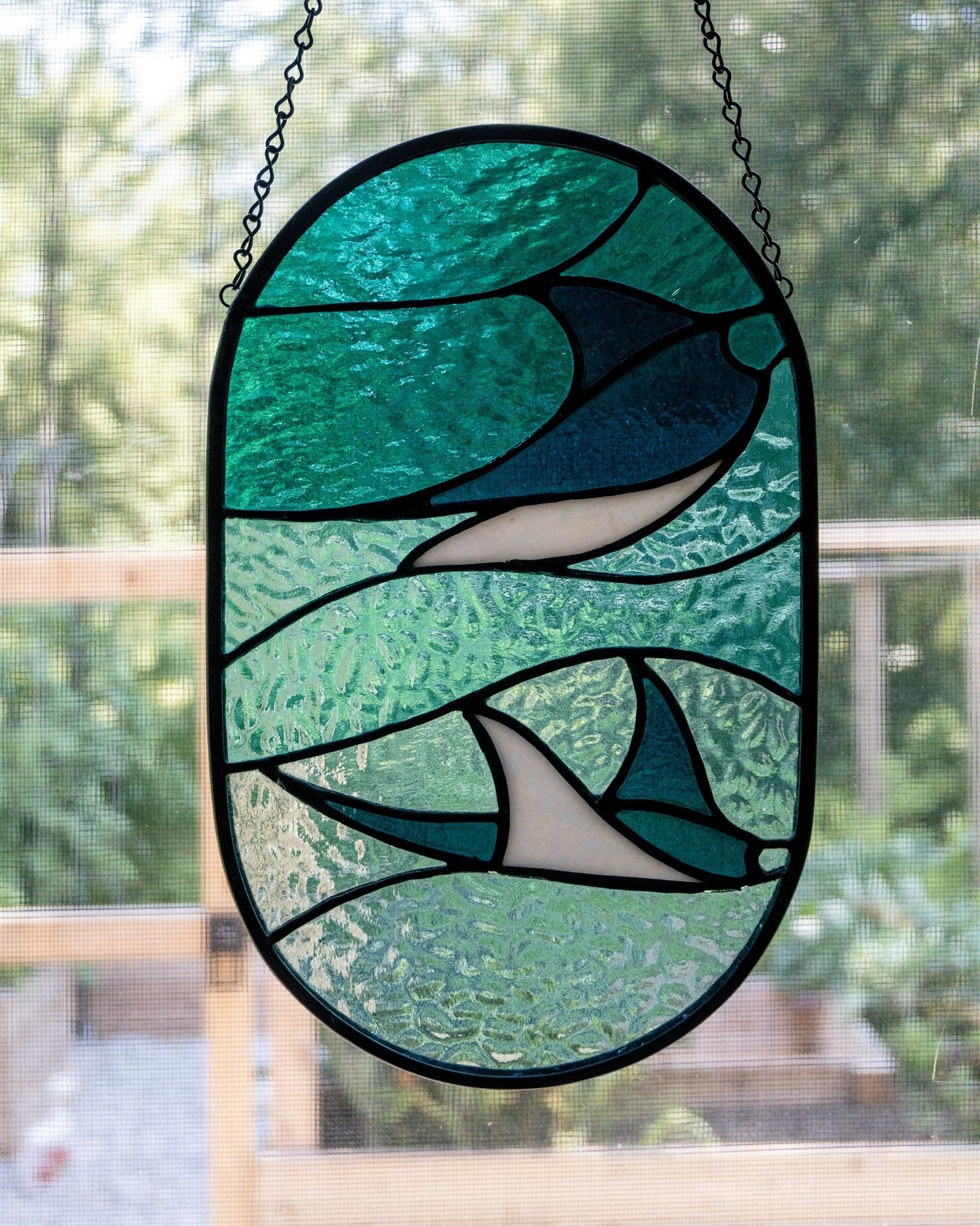 Manta Ray Stained Glass Suncatcher - Amber Share Design - 