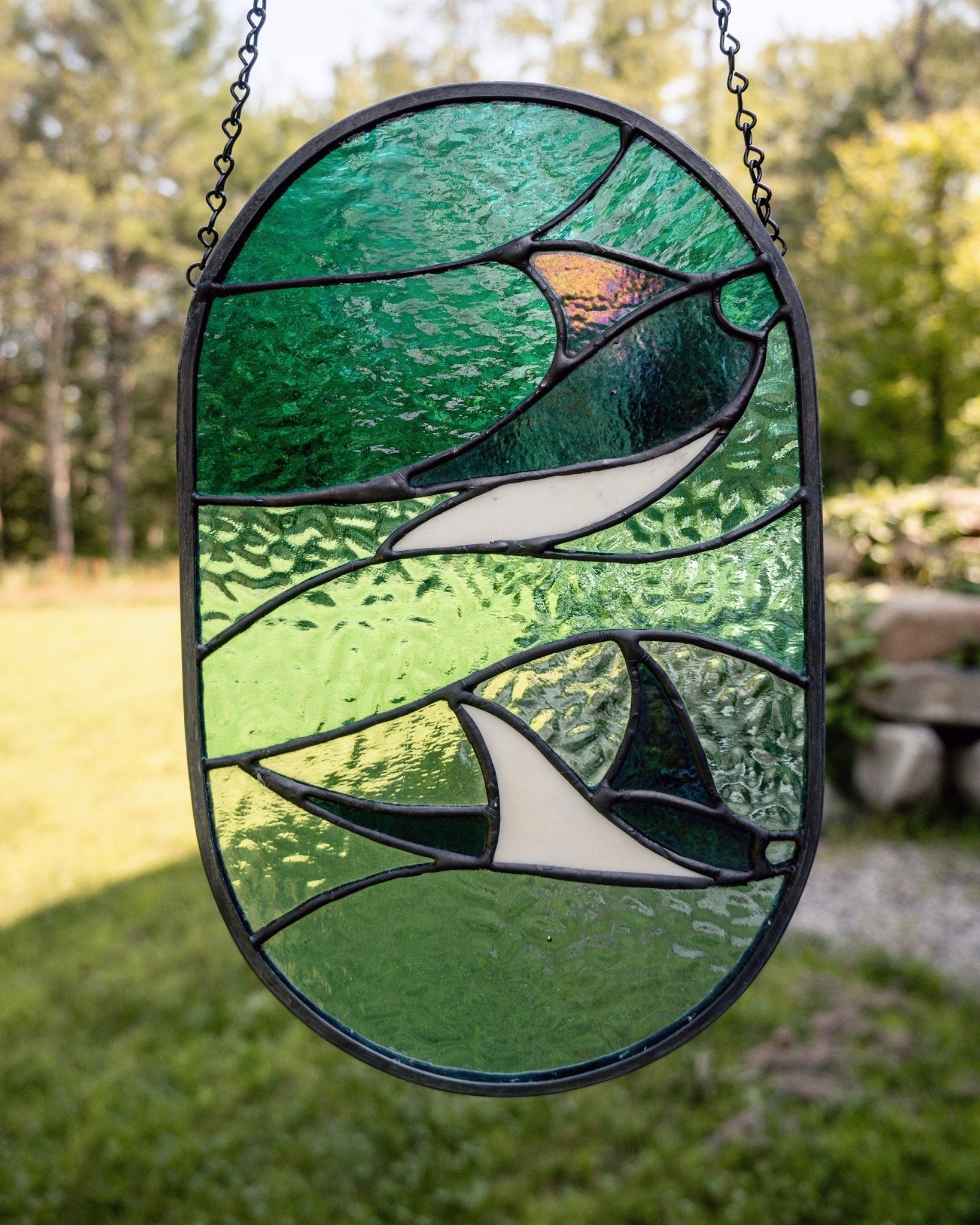 Manta Ray Stained Glass Suncatcher - Amber Share Design - 