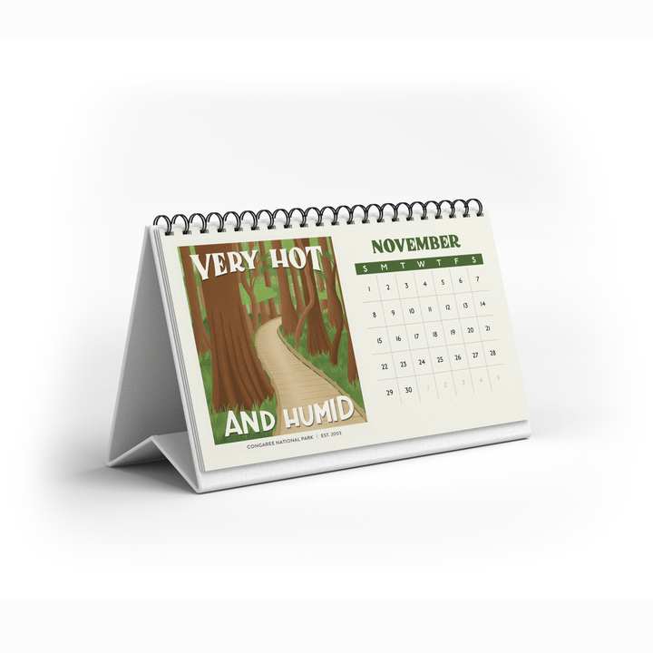 Subpar Parks 2026 Illustrated National Parks Desk Calendar PREORDER - Amber Share Design - 