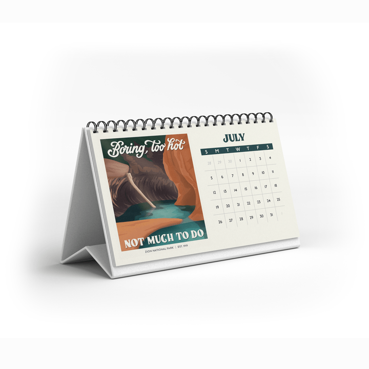 Subpar Parks 2026 Illustrated National Parks Desk Calendar PREORDER - Amber Share Design - 