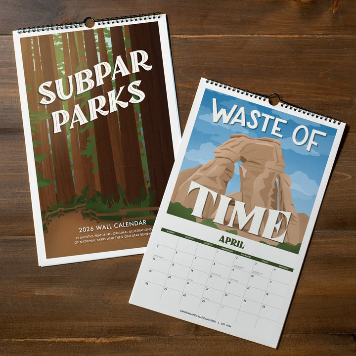 Subpar Parks 2026 Illustrated National Parks Wall Calendar - Amber Share Design - 