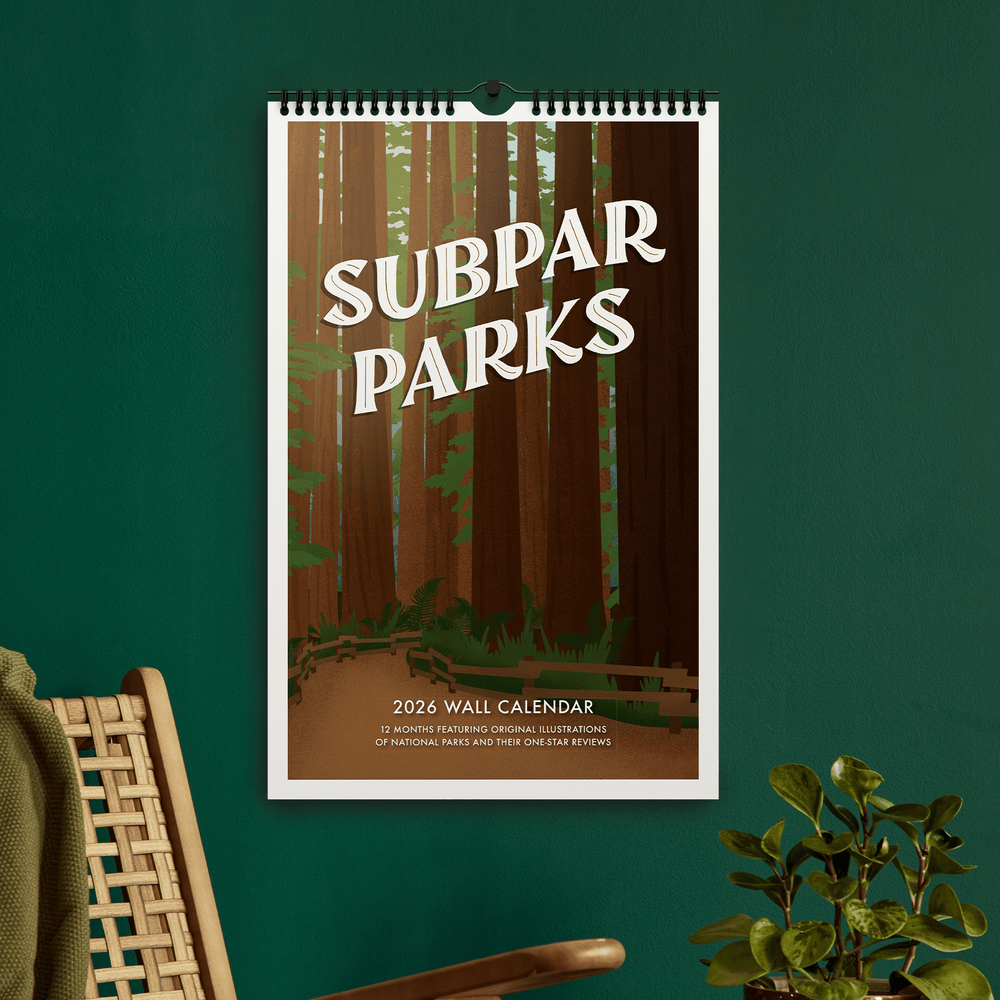 Subpar Parks 2026 Illustrated National Parks Wall Calendar PREORDER - Amber Share Design - 
