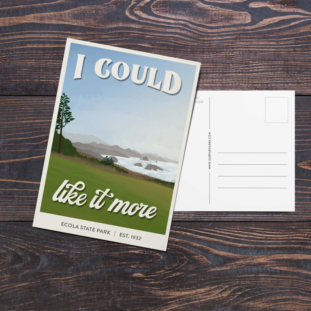 Subpar Parks American State & Local Parks Postcards - Amber Share Design - Ecola State Park (OR) - 