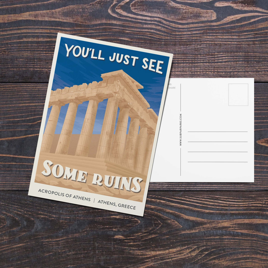 Subpar Parks International Parks - Postcard - Amber Share Design - Acropolis of Athens (Greece) - 