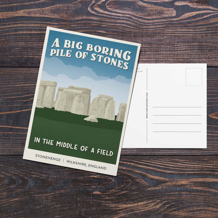 Subpar Parks International Parks - Postcard - Amber Share Design - Stonehenge (UK) - 
