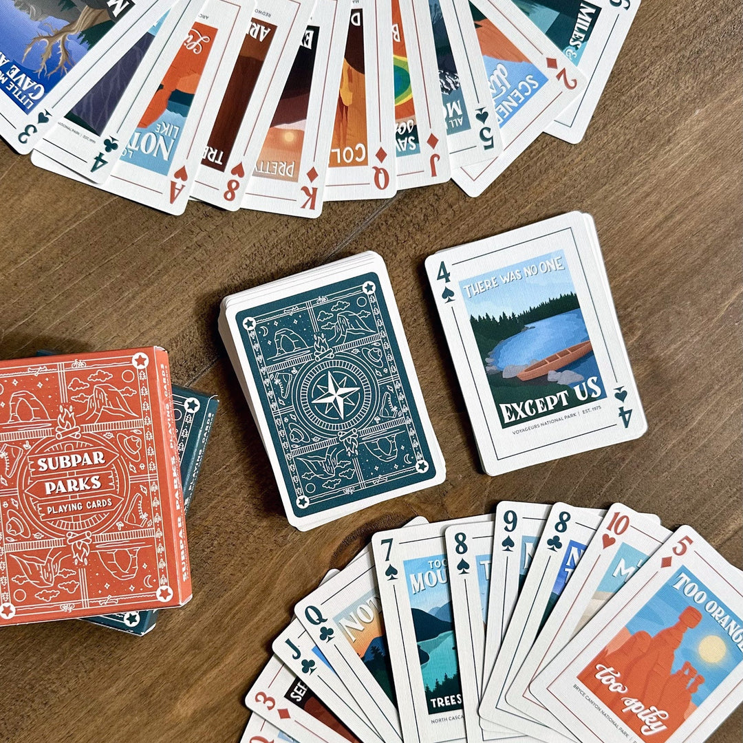 Subpar Parks Playing Cards - Amber Share Design - Dark Teal - 