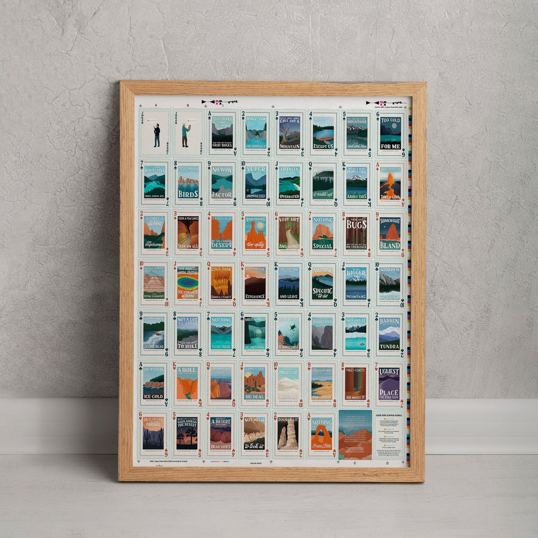 Subpar Parks Playing Cards Uncut Sheet - SIGNED - Amber Share Design - 