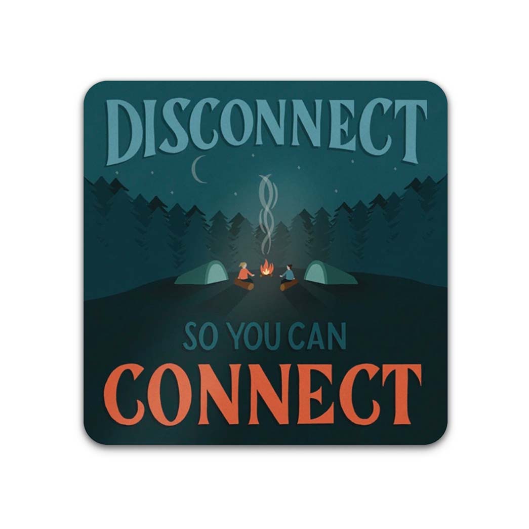 Disconnect So You Can Connect Sticker - Amber Share Design---
