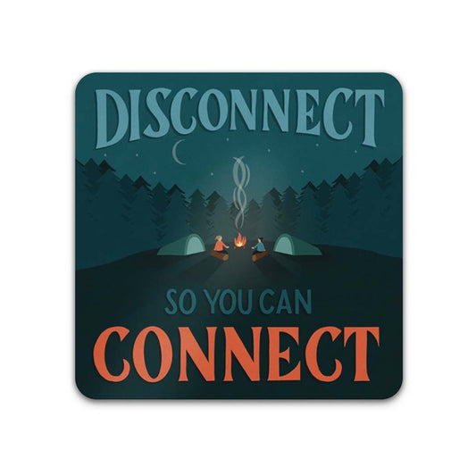 Disconnect So You Can Connect Sticker - Amber Share Design---