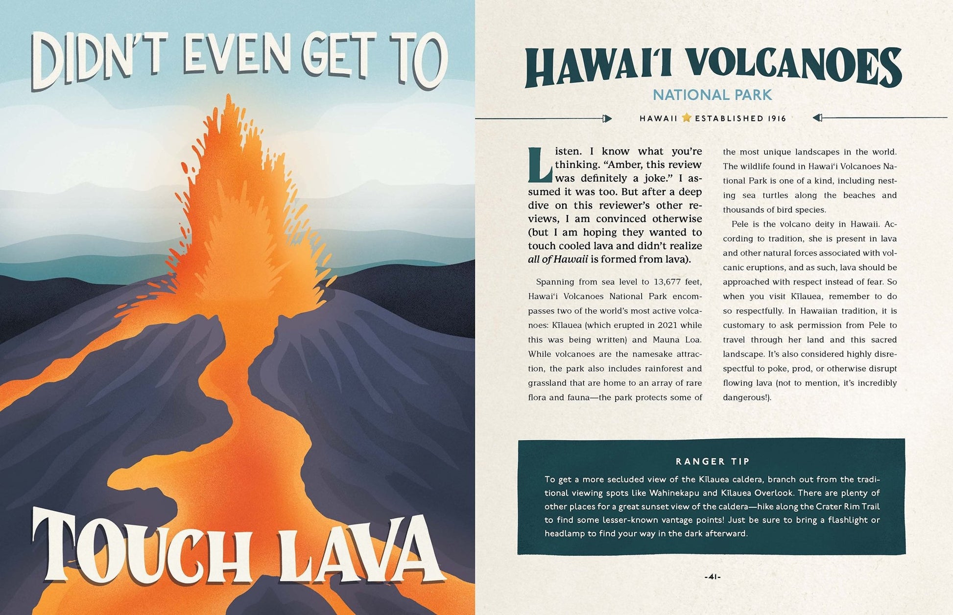 SIGNED COPY of Subpar Parks Illustrated National Park Book -- Hawaii Volcanoes National Park