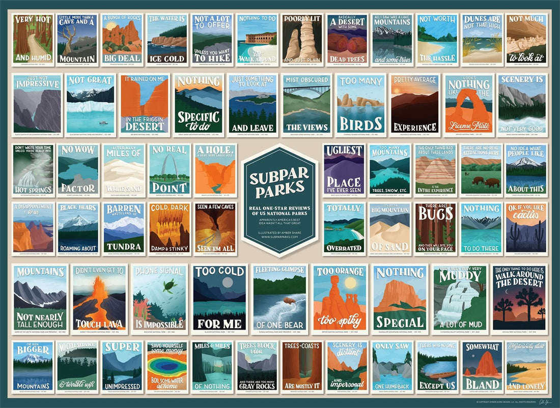 Subpar Parks 1000-Piece Illustrated National Park Puzzle – Amber Share ...