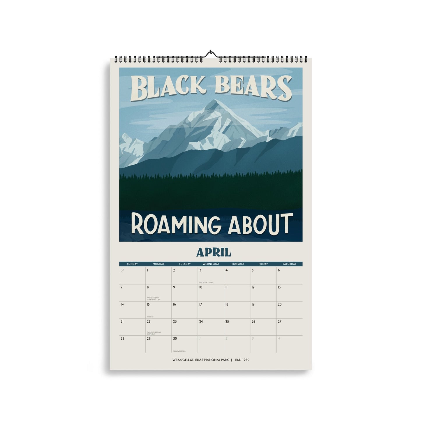 Subpar Parks 2024 Illustrated National Parks Calendar & 2024 No Limits Planner Bundle - Amber Share Design-Deep Teal--