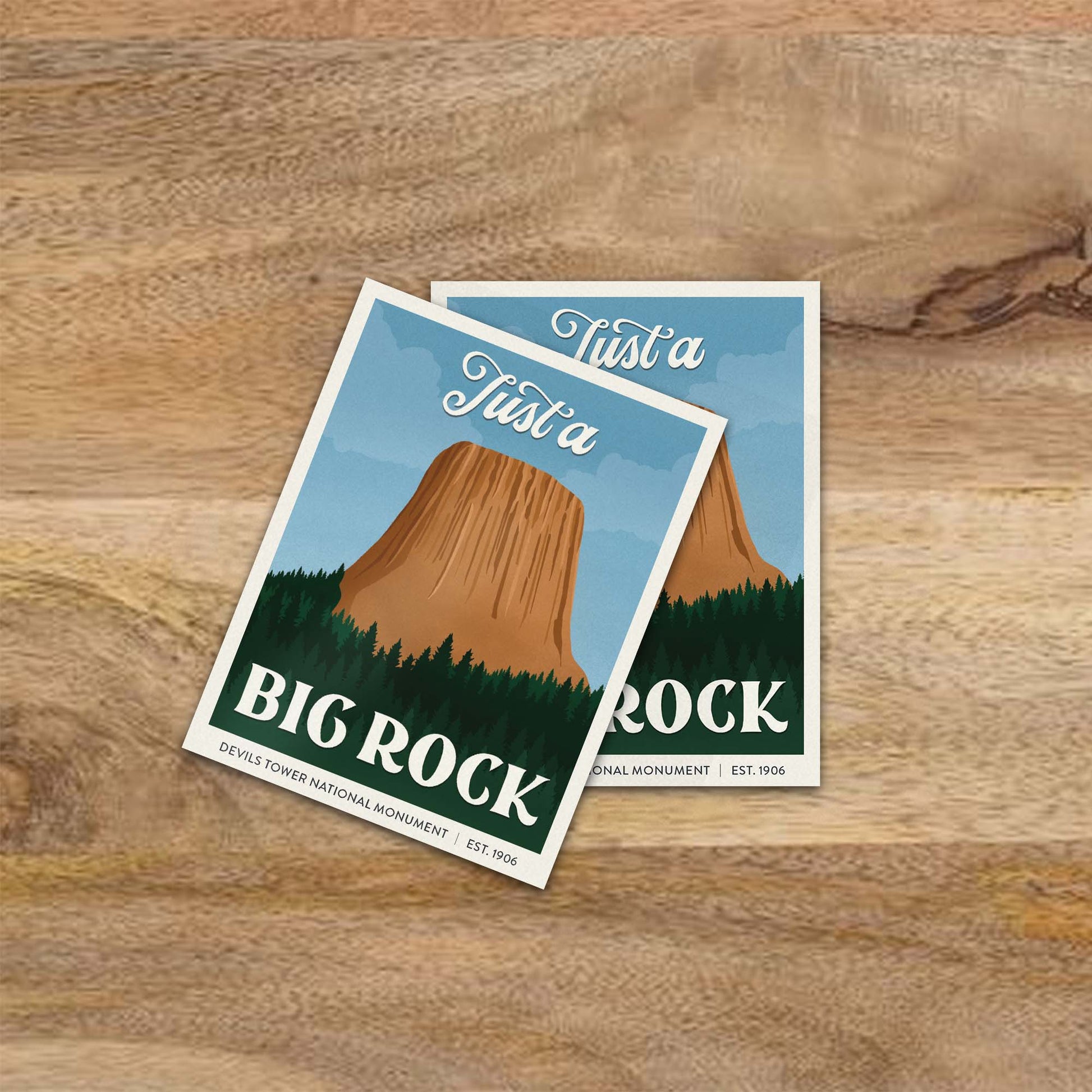 Subpar Parks American Public Lands Stickers - Amber Share Design-Devils Tower National Monument--