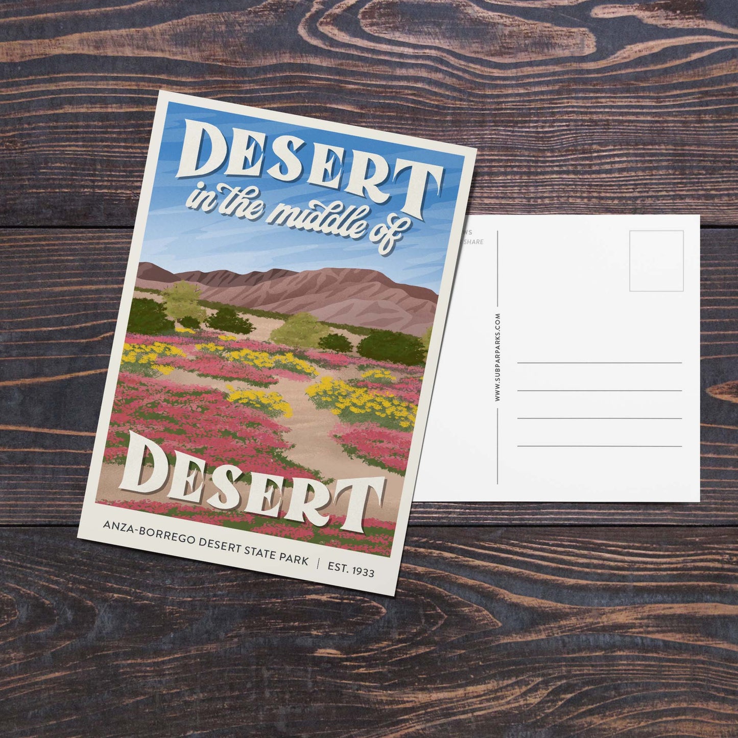Subpar Parks American State & Local Parks Postcards - Amber Share Design-Anza-Borrego Desert State Park (CA)--