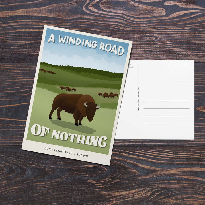 Subpar Parks American State & Local Parks Postcards - Amber Share Design-Custer State Park (SD)--