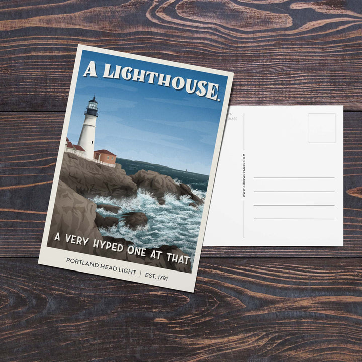Subpar Parks American State & Local Parks Postcards - Amber Share Design-Portland Head Light (ME)--