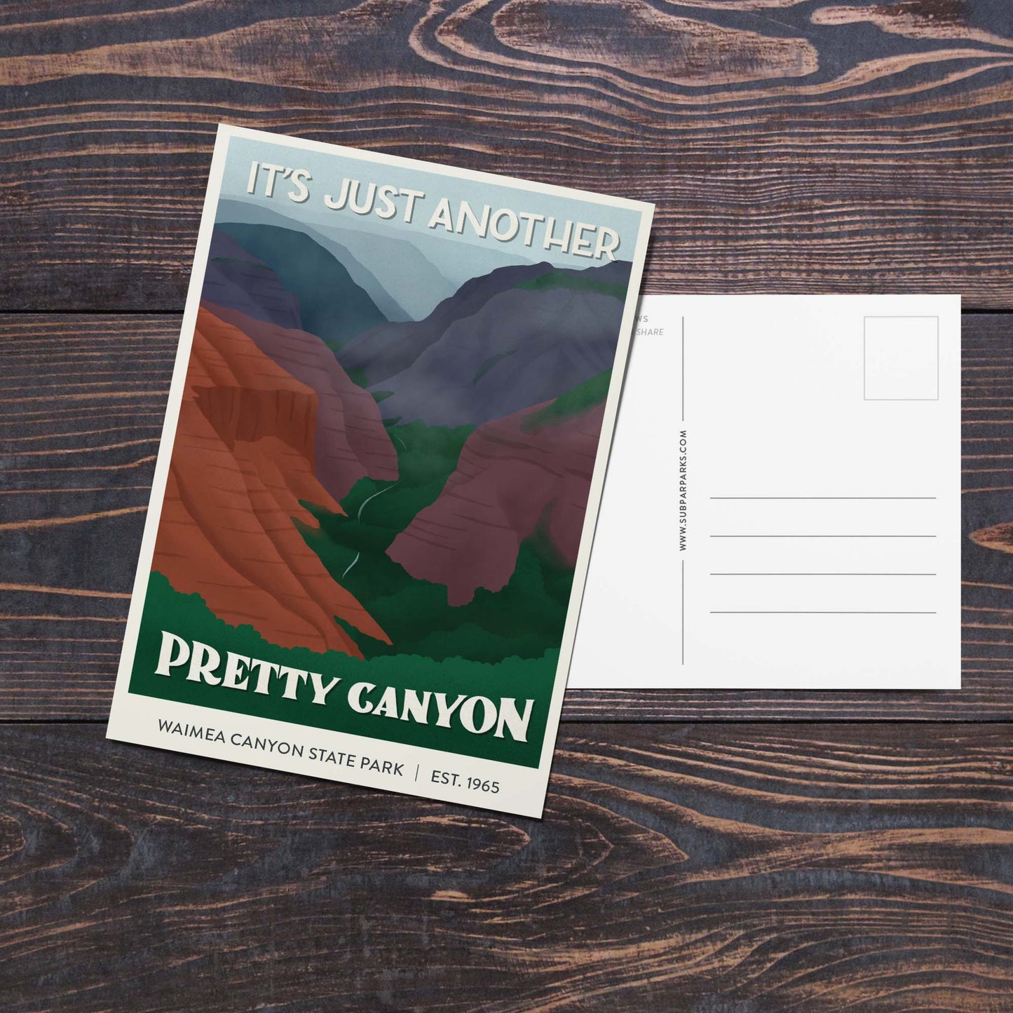 Subpar Parks American State Parks Postcards - Amber Share Design-Waimea Canyon State Park (HI)--