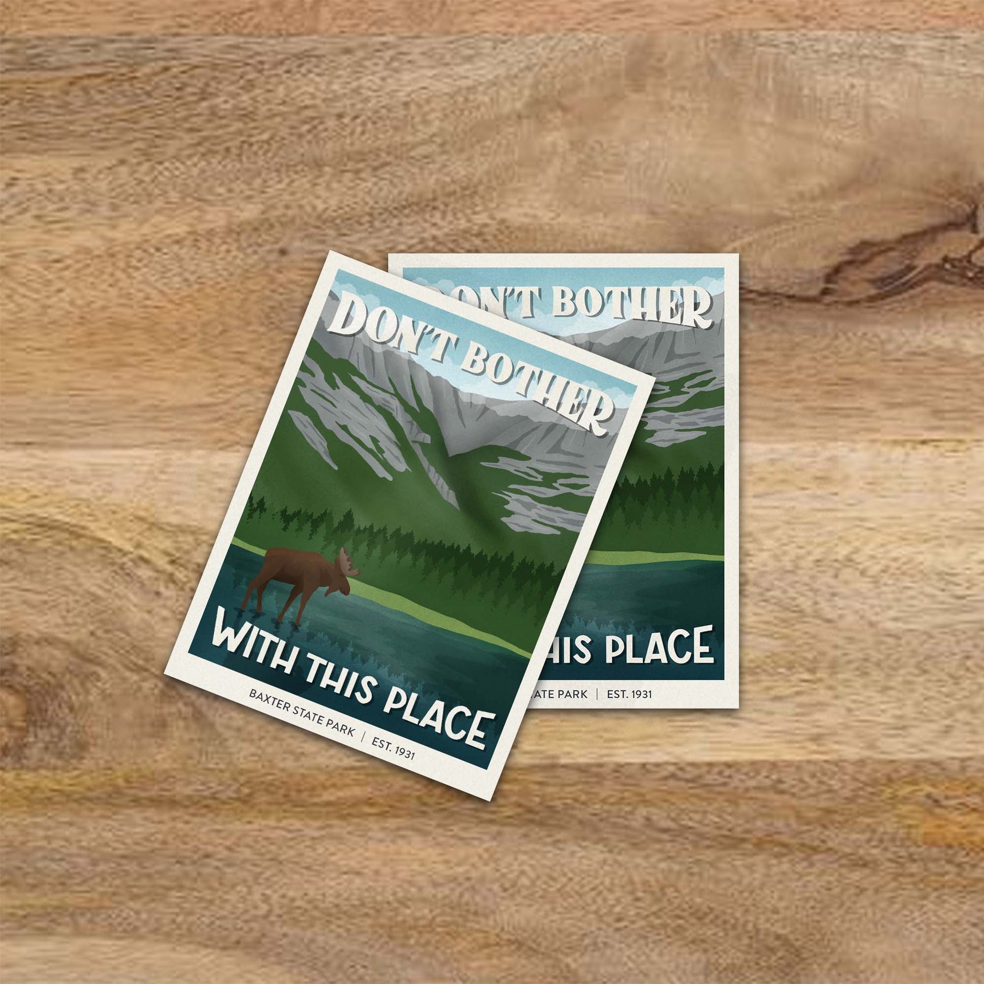 Subpar Parks American State Parks Stickers - Amber Share Design-Baxter State Park (ME)--