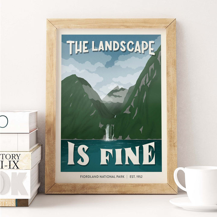 Subpar Parks International Parks - 8x10 Print - Amber Share Design-Fiordland National Park (New Zealand)