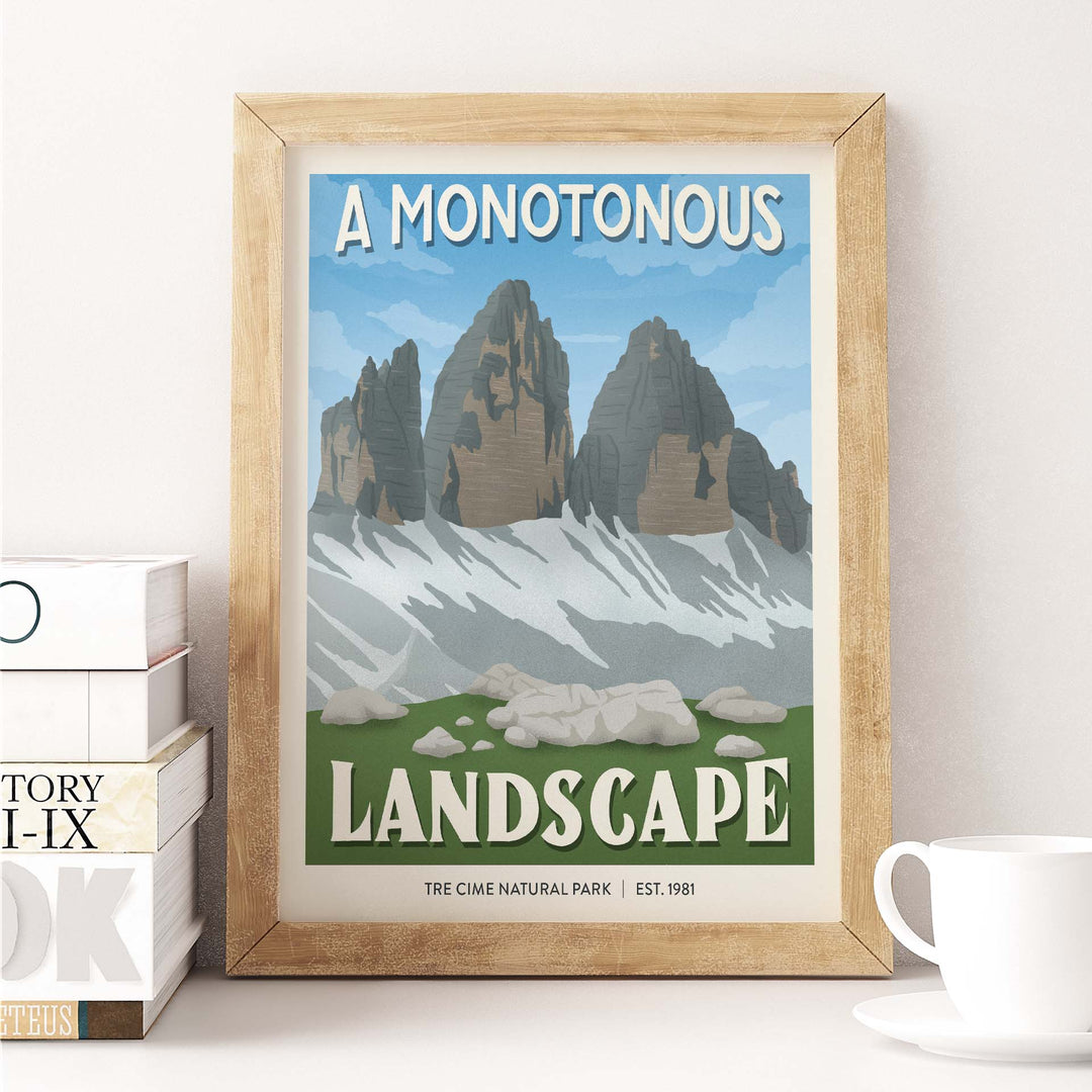 Subpar Parks International Parks - 8x10 Print - Amber Share Design-Tre Cime Natural Park (The Dolomites, Italy)