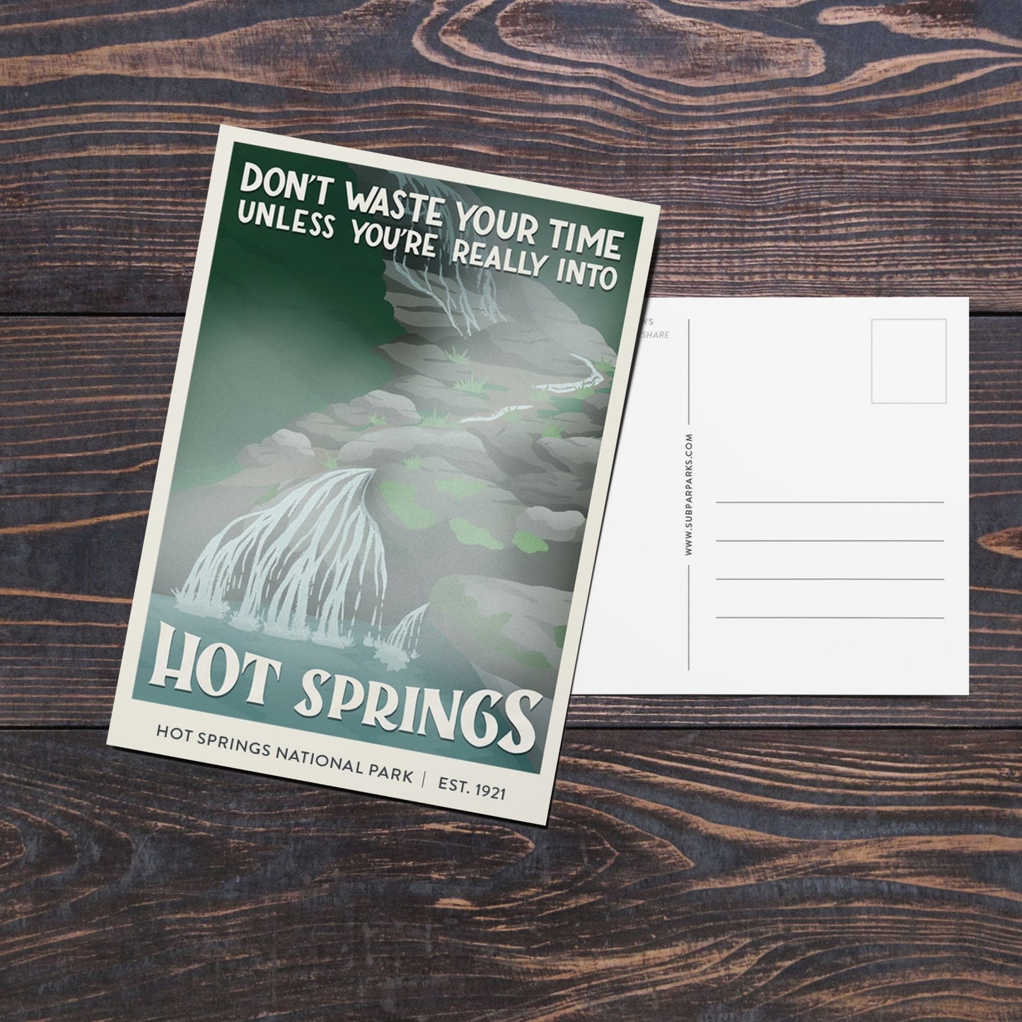 Subpar Parks Postcard (SINGLES) - Amber Share Design-Hot Springs--