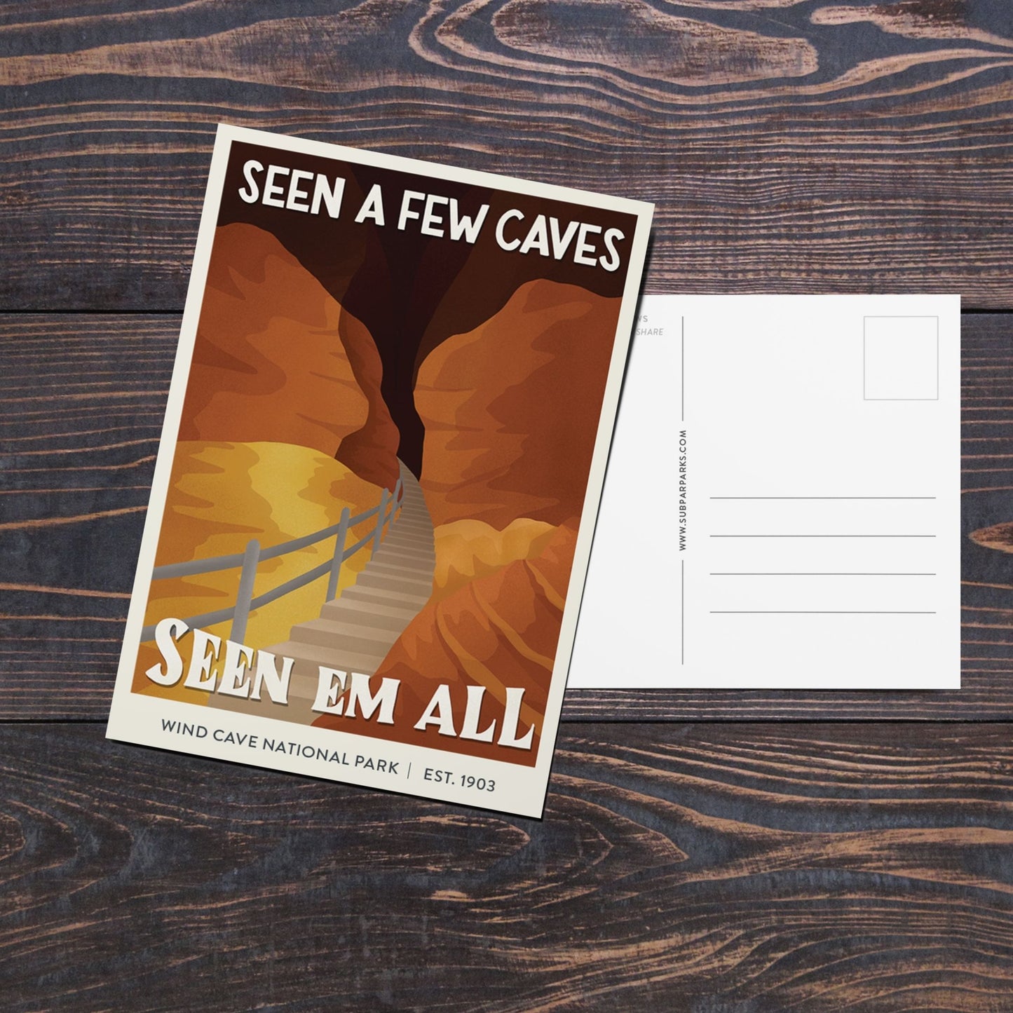 Subpar Parks Postcard (SINGLES) - Amber Share Design-Wind Cave--