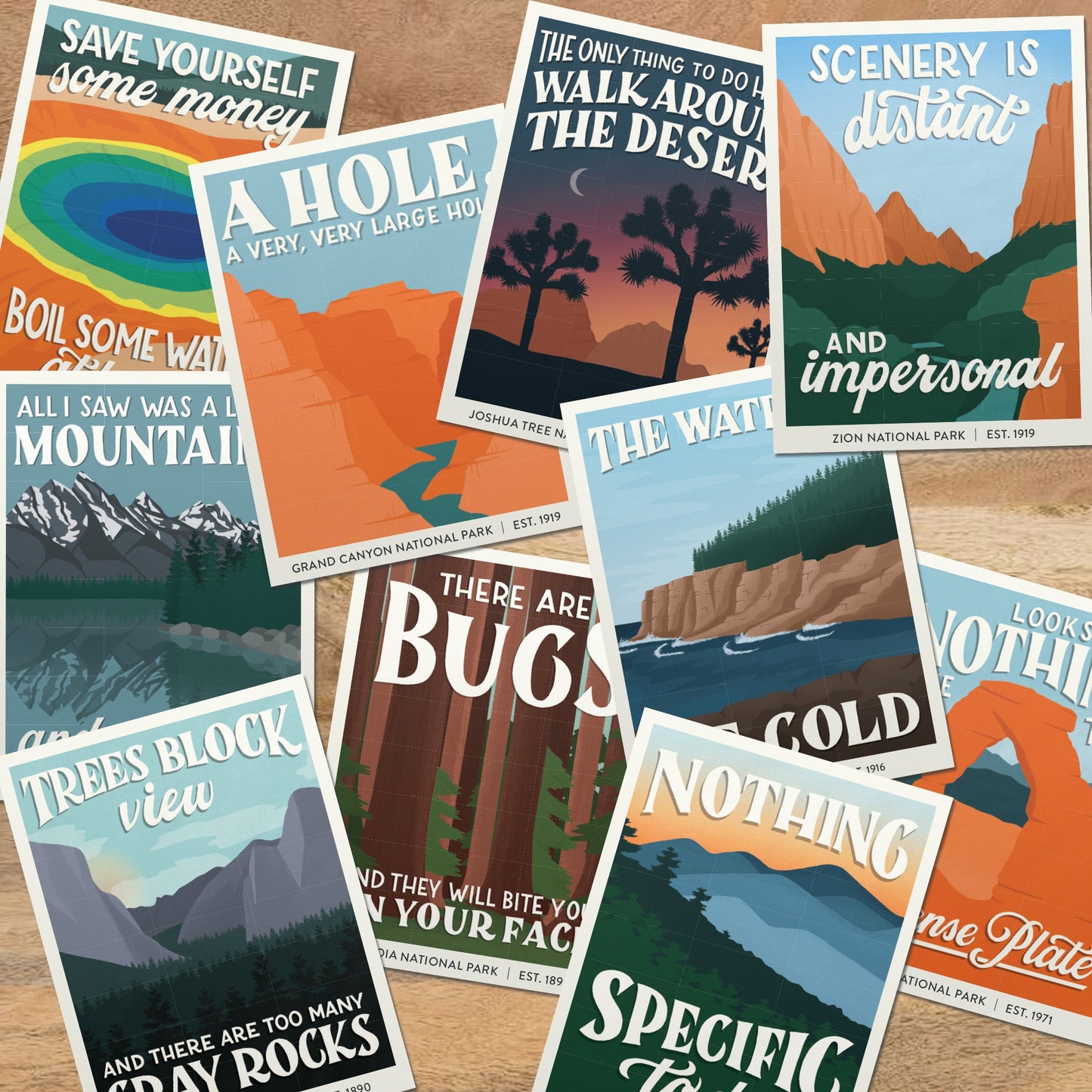 Subpar Parks US National Parks Sticker Packs (Ships April 29) - Amber Share Design-Greatest Hits (10 parks)--