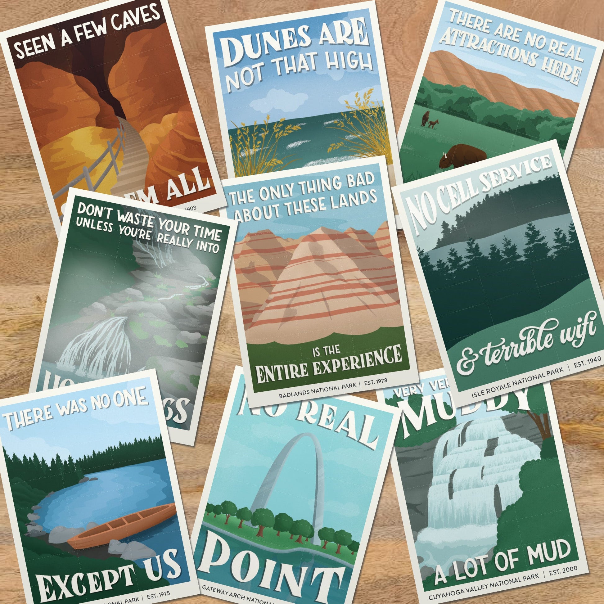 Subpar Parks US National Parks Sticker Packs (Ships April 29) - Amber Share Design-Midwest (9 parks)--