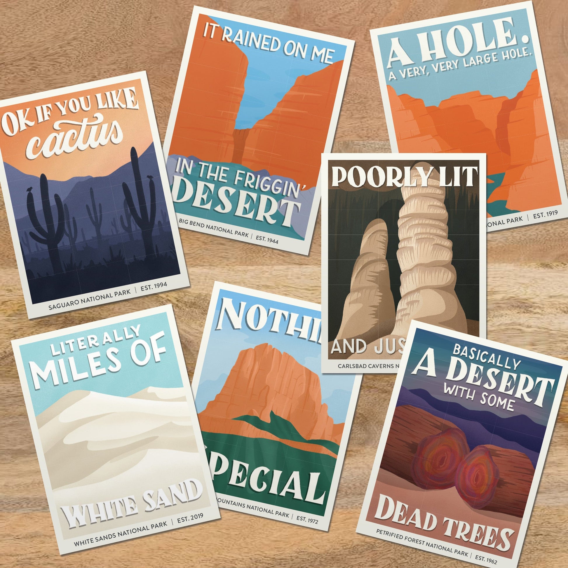 Subpar Parks US National Parks Sticker Packs (Ships April 29) - Amber Share Design-Southwest (7 parks)--